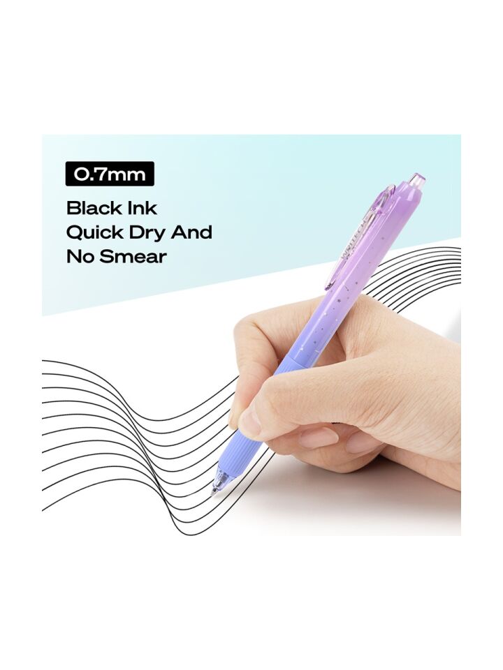 Writech W-0163 Soft Grıp Nebula Yeşil Mor Gövdeli Mavi Jel Kalem