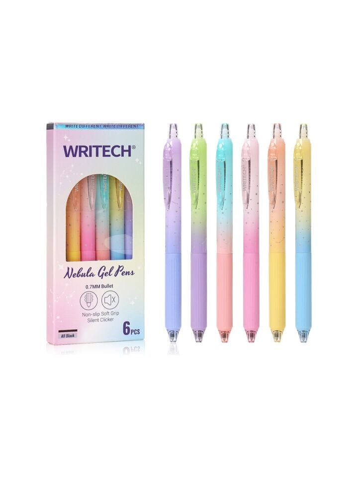 Writech W-0163 Soft Grıp Nebula Yeşil Mor Gövdeli Mavi Jel Kalem