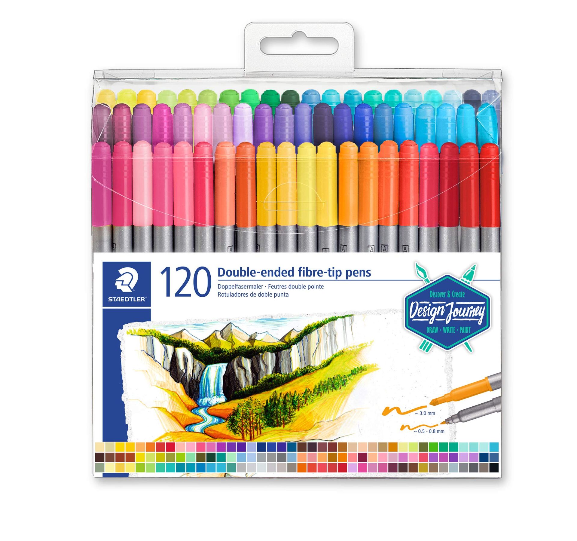 Staedtler 3200 Tb120 Çift Taraflı Keçeli Kalem 3.0-0.8 Mm 120 Li