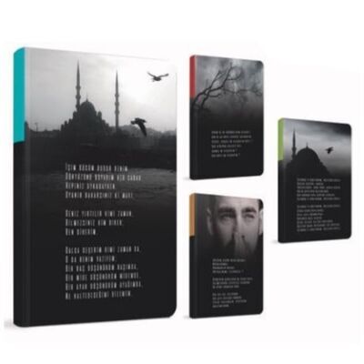 Gıpta Orhan Veli İp Dikişli Sert Kapak Defter 13x21 112 Yp Çizgisiz