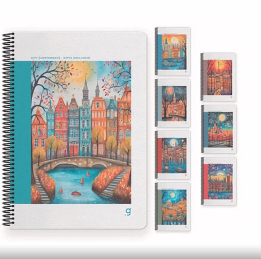 Gıpta Cıty Spiralli Sert Kapak Defter 17x24 80 Yaprak Çizgili
