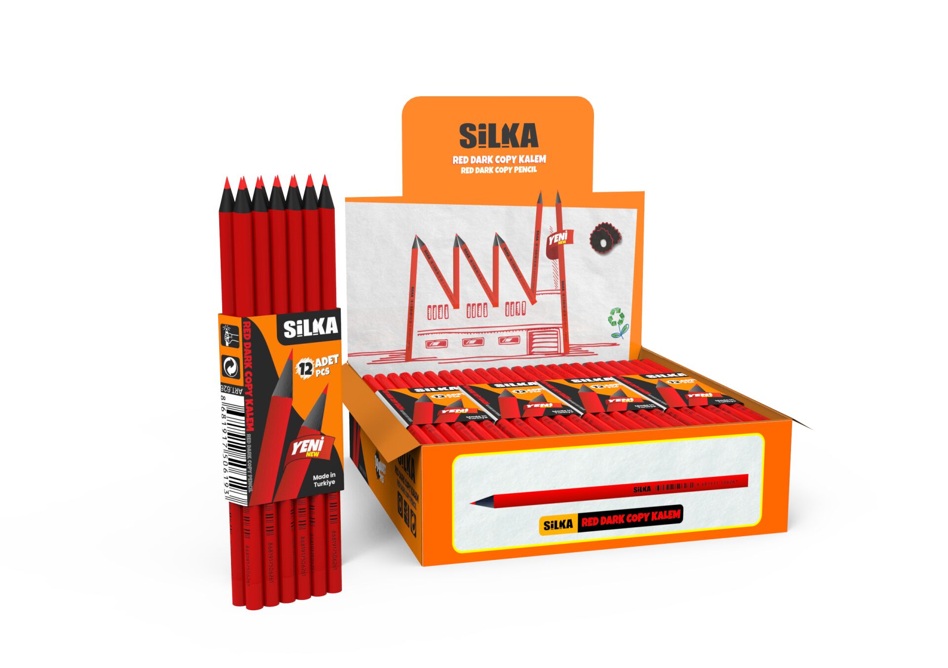 Silka Yuvarlak Dark Kırmızı Kaplamalı Kopya Kalemi
