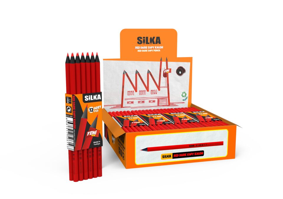 Silka Yuvarlak Dark Kırmızı Kaplamalı Kopya Kalemi