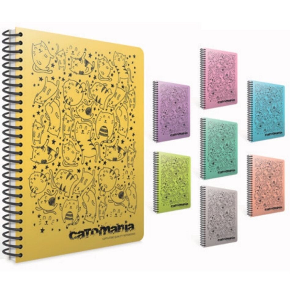 Gıpta Catomania Spiralli Pp Kapak Defter 17X24 80 Yaprak Kareli