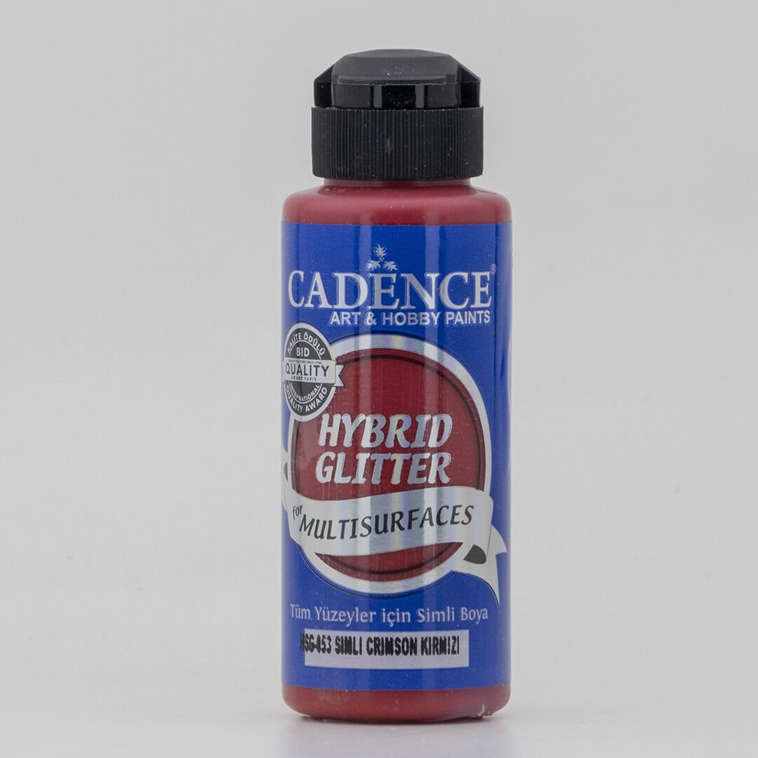 Cadence Hybrid Akrilik Multisurfaces Simli Gümüş Hsg-053 Crimson Kırmızı 120 Ml