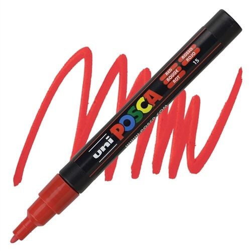 Uni Posca 0.9-1.3 Su Bazlı Poster Markörü Kırmızı