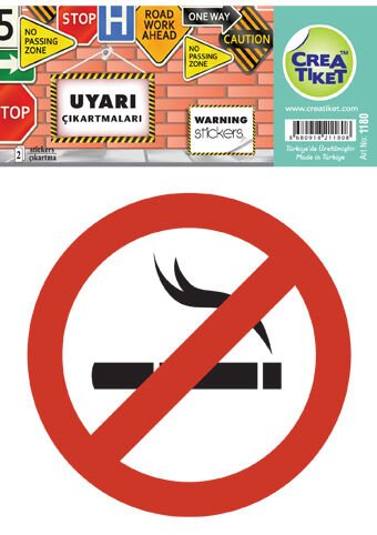 Crea Etiket Uyarı - Sigara İçilmez İşareti