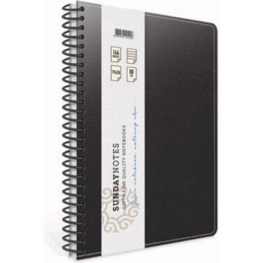 Gıpta Sunday Notes Spiralli Deri Kapak Defter 17x24 140 Yaprak Kareli
