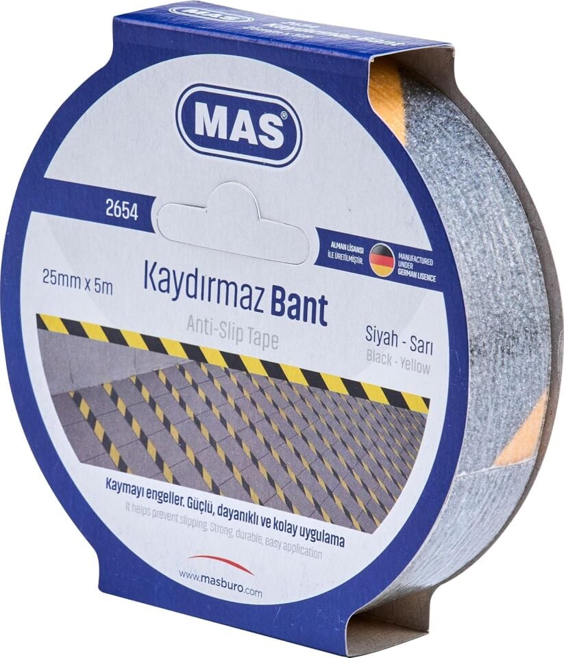Mas Kaydırmaz Bant 25Mmx5M Sarı&Siyah