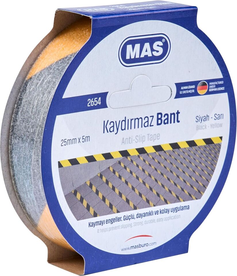 Mas Kaydırmaz Bant 25Mmx5M Sarı&Siyah