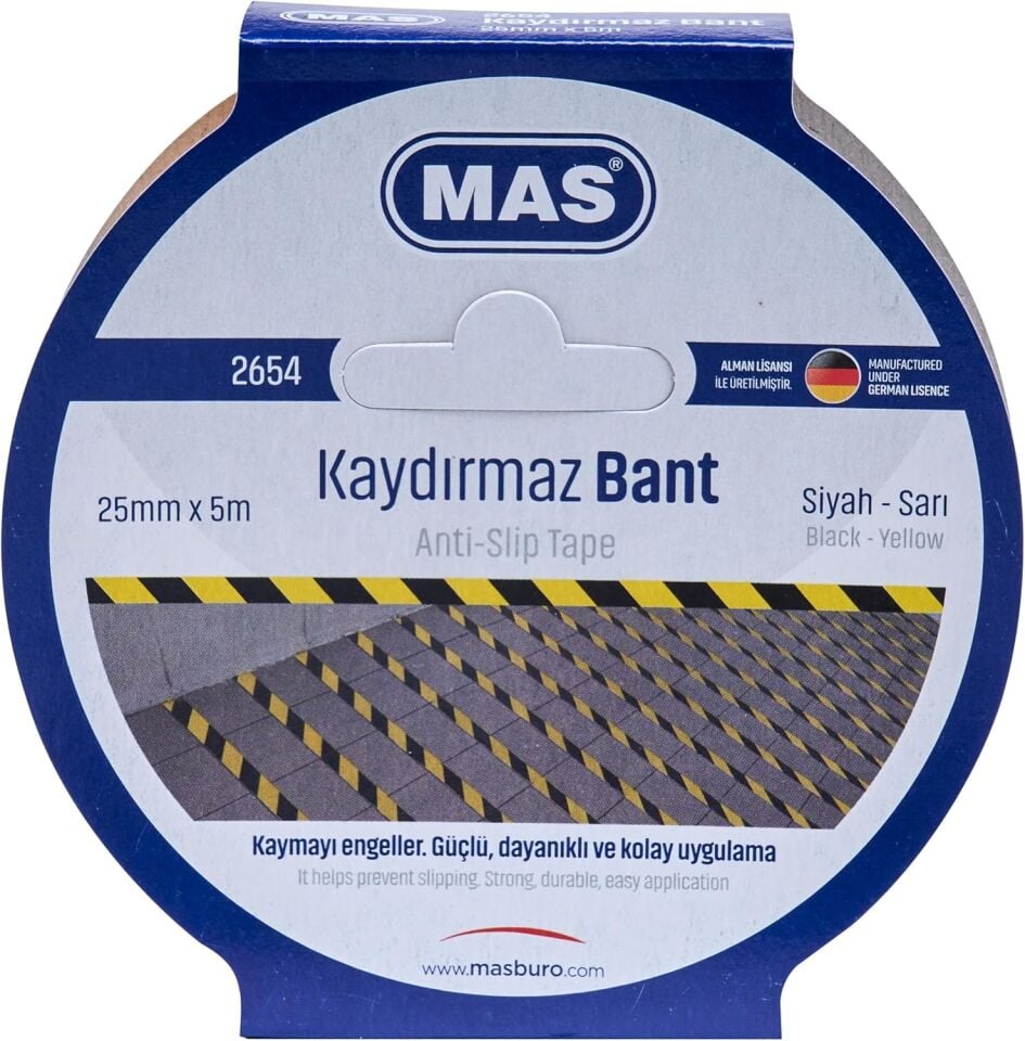 Mas Kaydırmaz Bant 25Mmx5M Sarı&Siyah