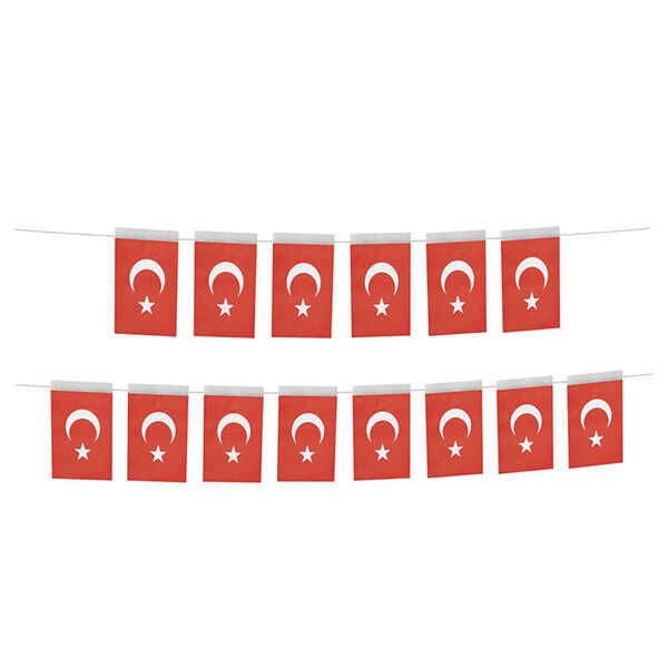 Buket Orta İpli Bayrak 50 Li Türk 8x13 Cm