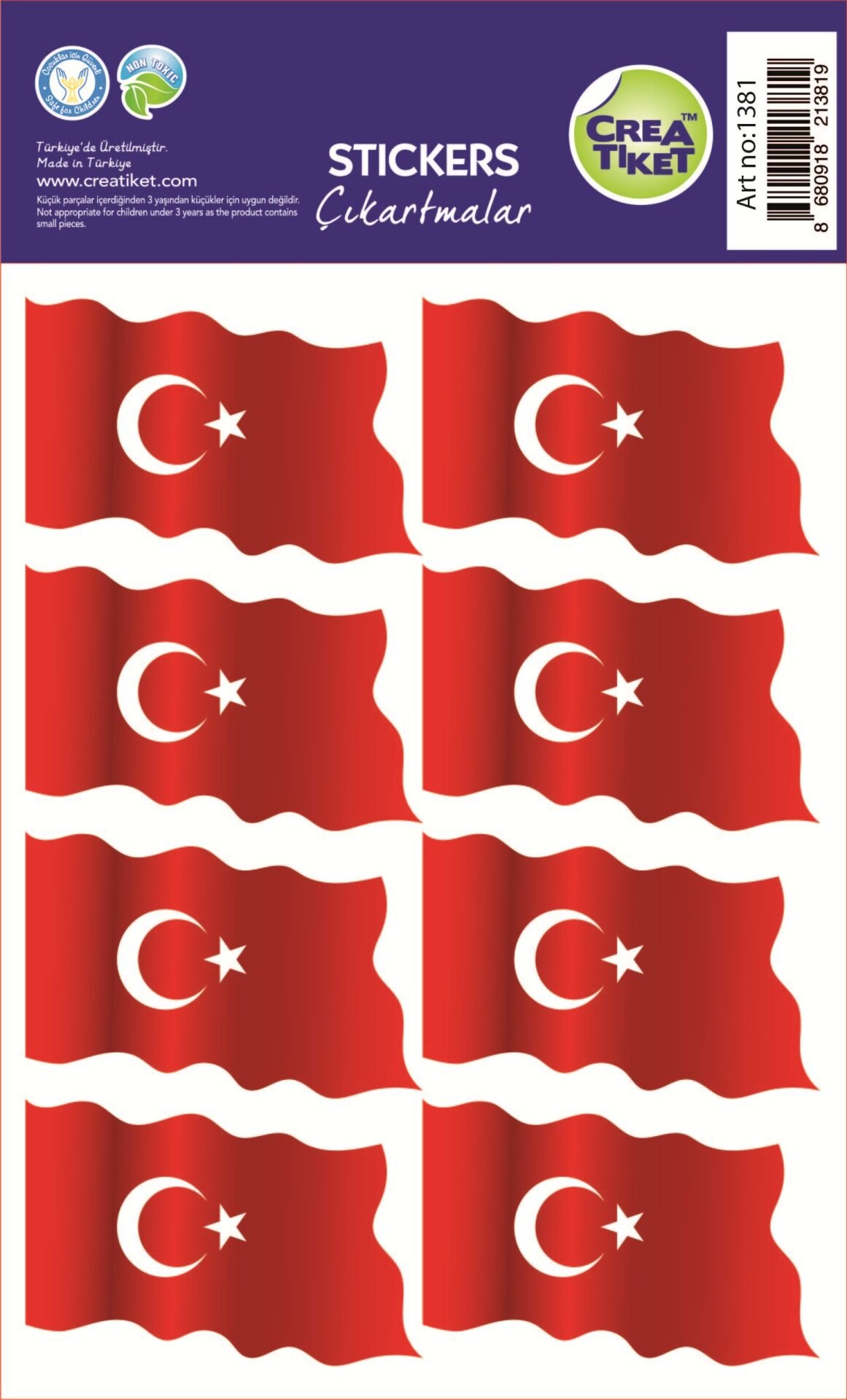 Crea Etiket Dalgalanan Bayrak ( Efektli)