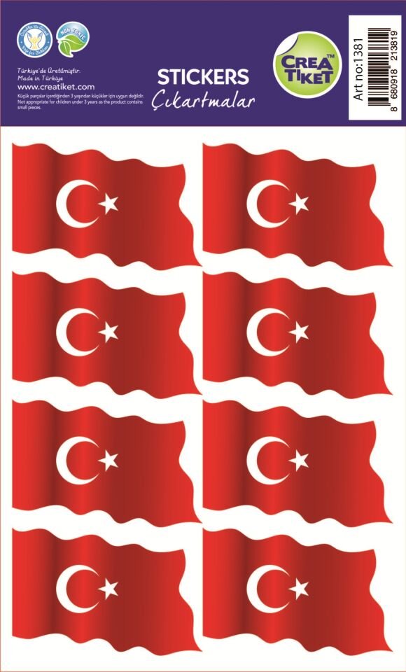 Crea Etiket Dalgalanan Bayrak ( Efektli)