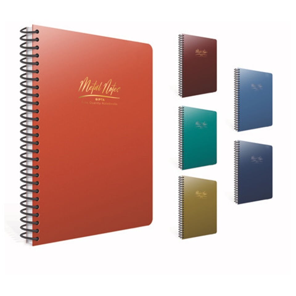 Gıpta Metal Notes Spiralli Pp Kapak Defter A6 Yaprak Kareli