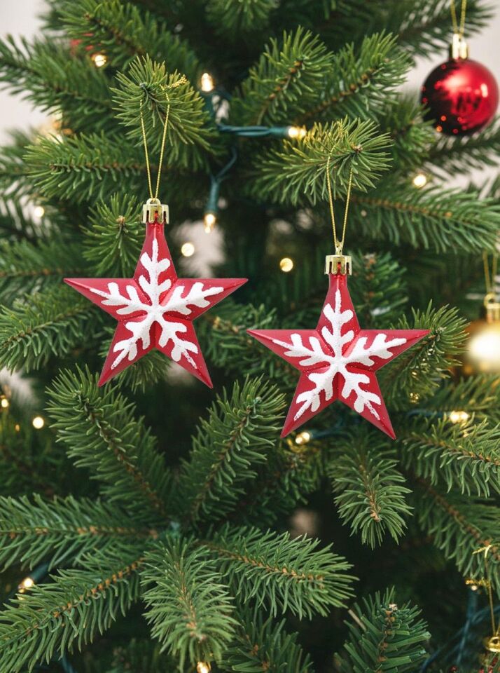 Astaş Kirmizi Beyaz Yildiz 8,5 Cm 2 Li