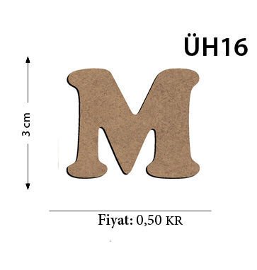 Okutan Ahşap 3 Cm M Harfi