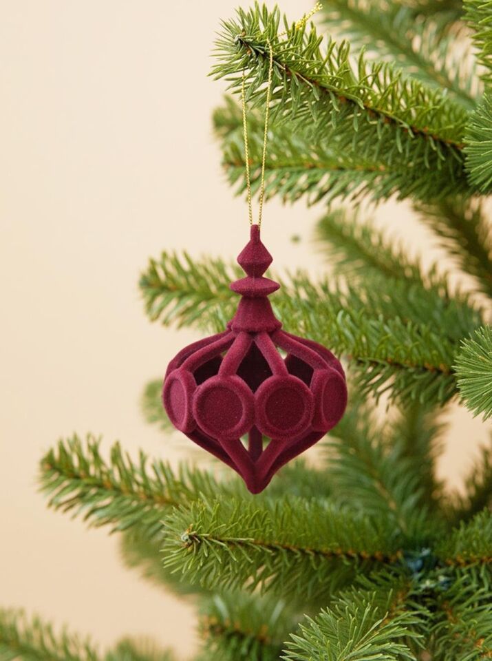 Astaş Kadife Sarkit Süs Bordo 10 Cm