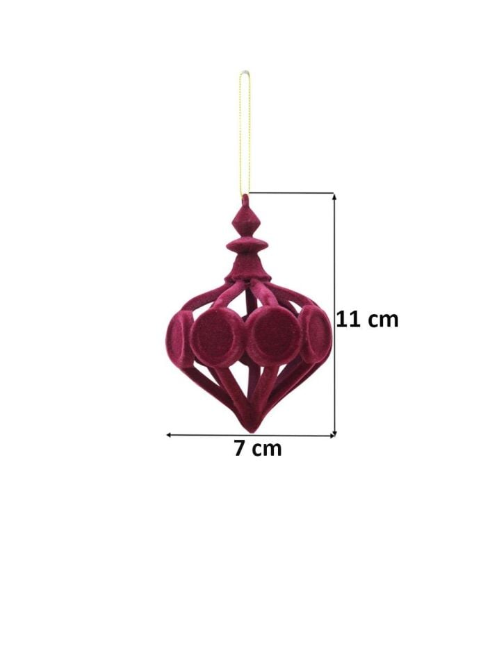 Astaş Kadife Sarkit Süs Bordo 10 Cm