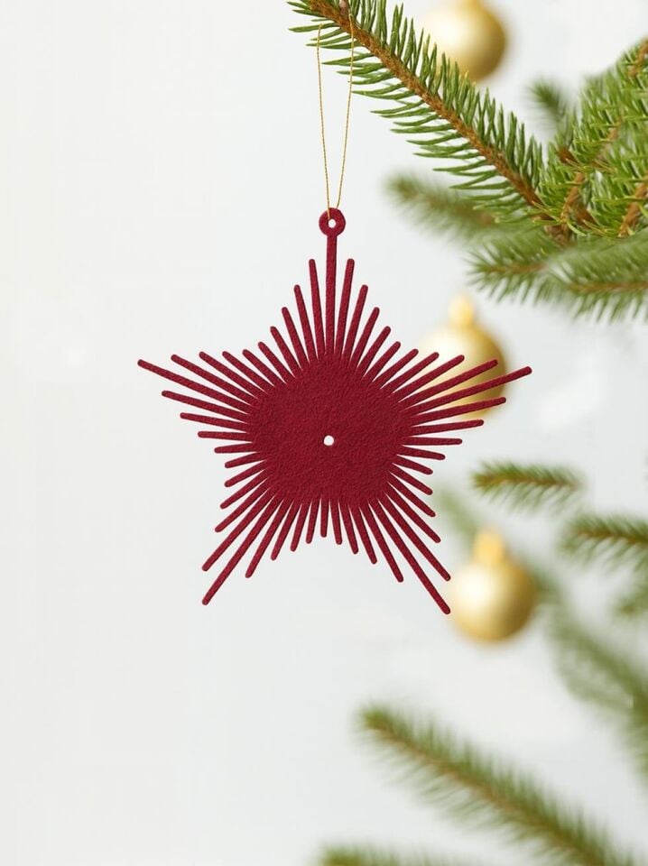 Astaş Kadife Yildiz Süs Bordo 12 Cm