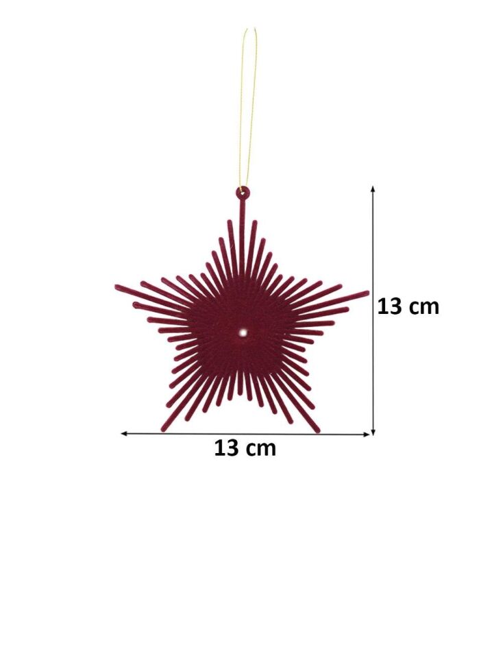 Astaş Kadife Yildiz Süs Bordo 12 Cm
