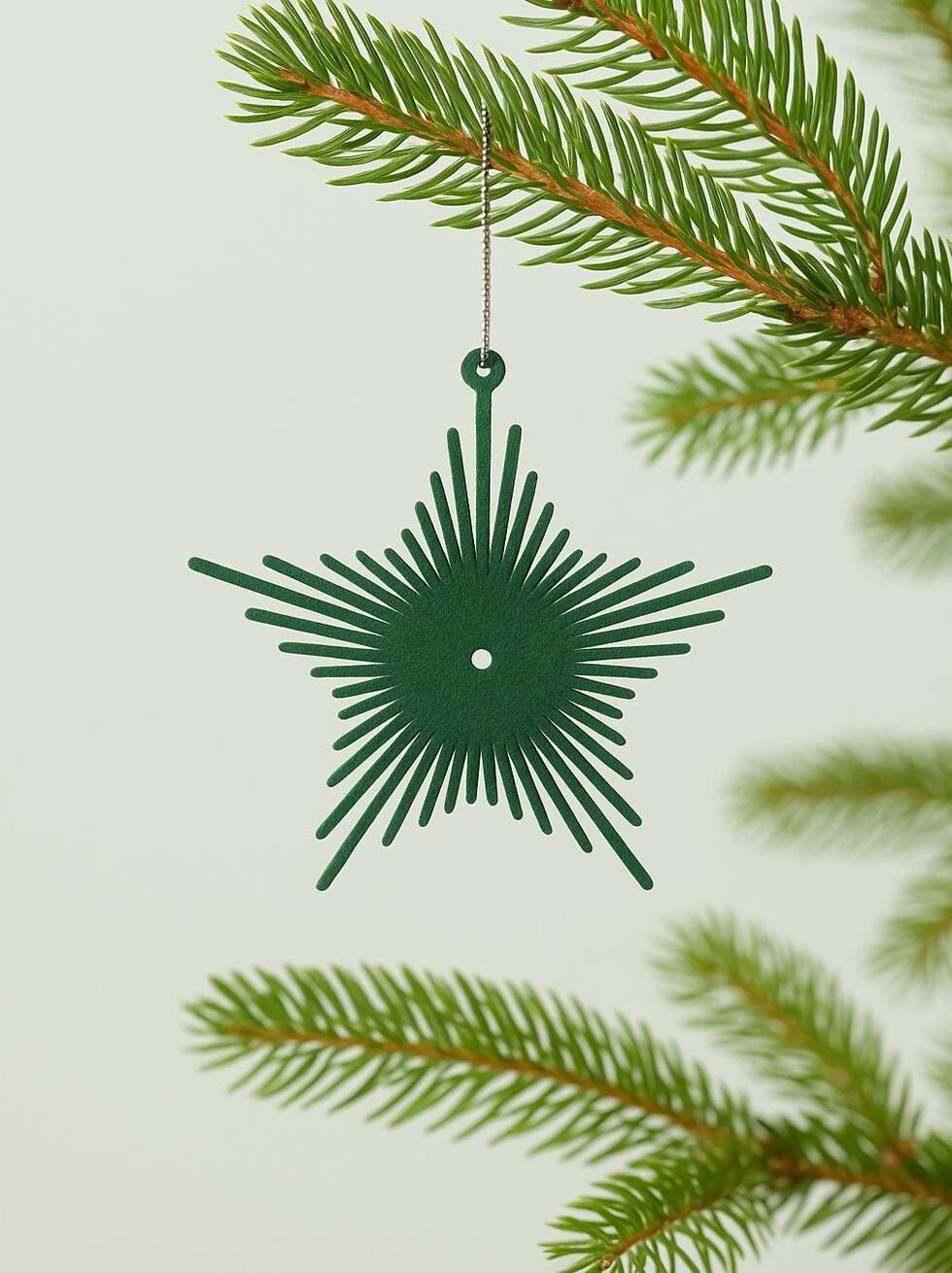 Astaş Kadife Yildiz Süs Yesil 12 Cm