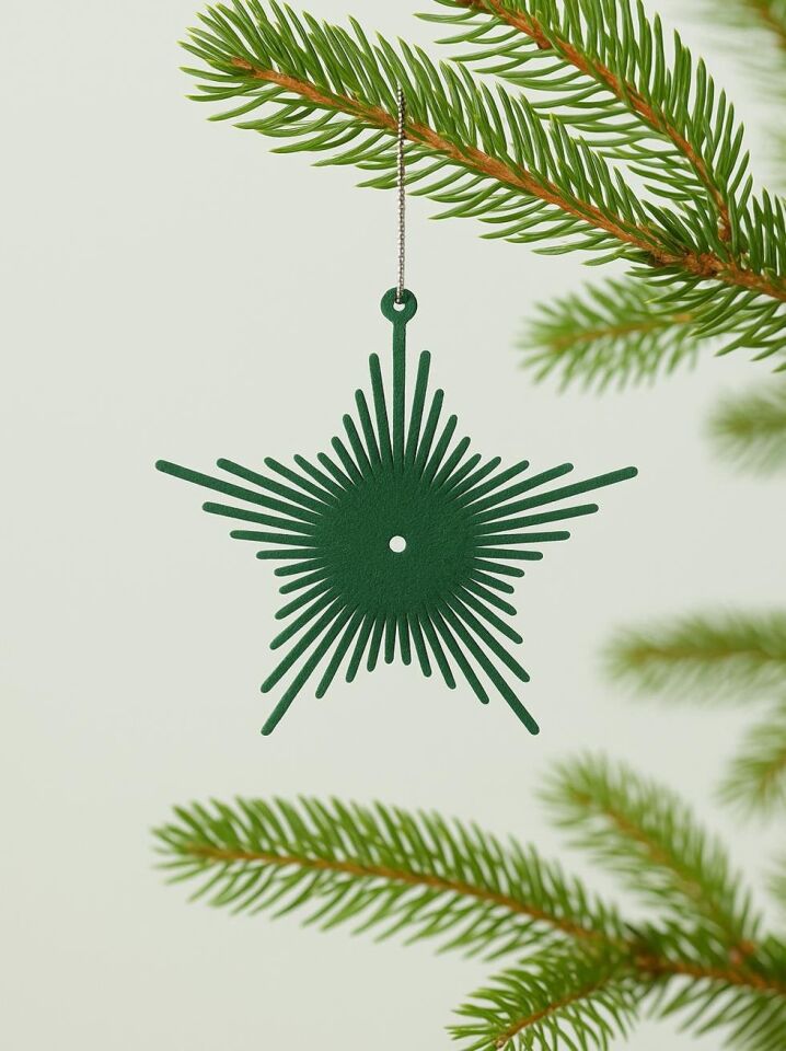 Astaş Kadife Yildiz Süs Yesil 12 Cm