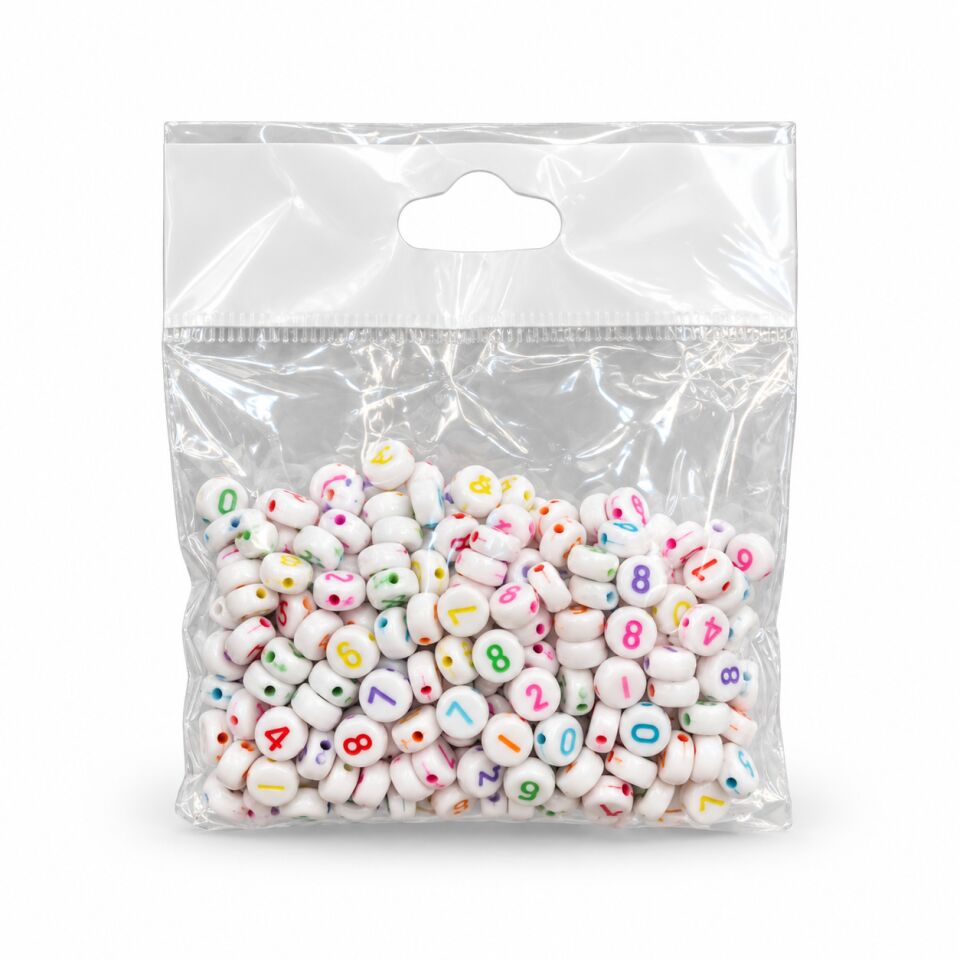 Damla Rakam Boncuk 6 Mm 50 Gr