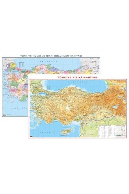 Gürbüz Türkiye Fiziki Siyasi Harita 50x70 Çift Taraflı
