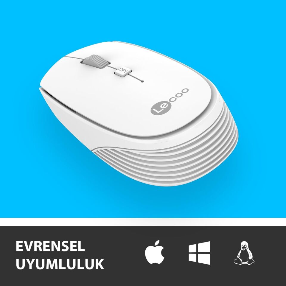 Lecoo Ws202 Beyaz Usb Kablosuz Mouse