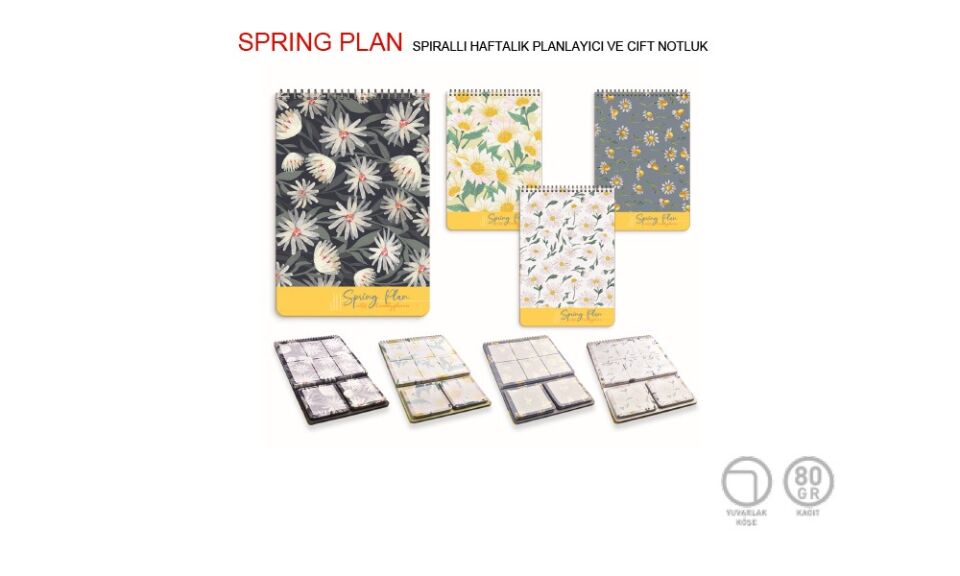 Gıpta Spring Plan Spiralli Haftalık Planlayıcı Ve Çift Notluk A4 54 Yaprak