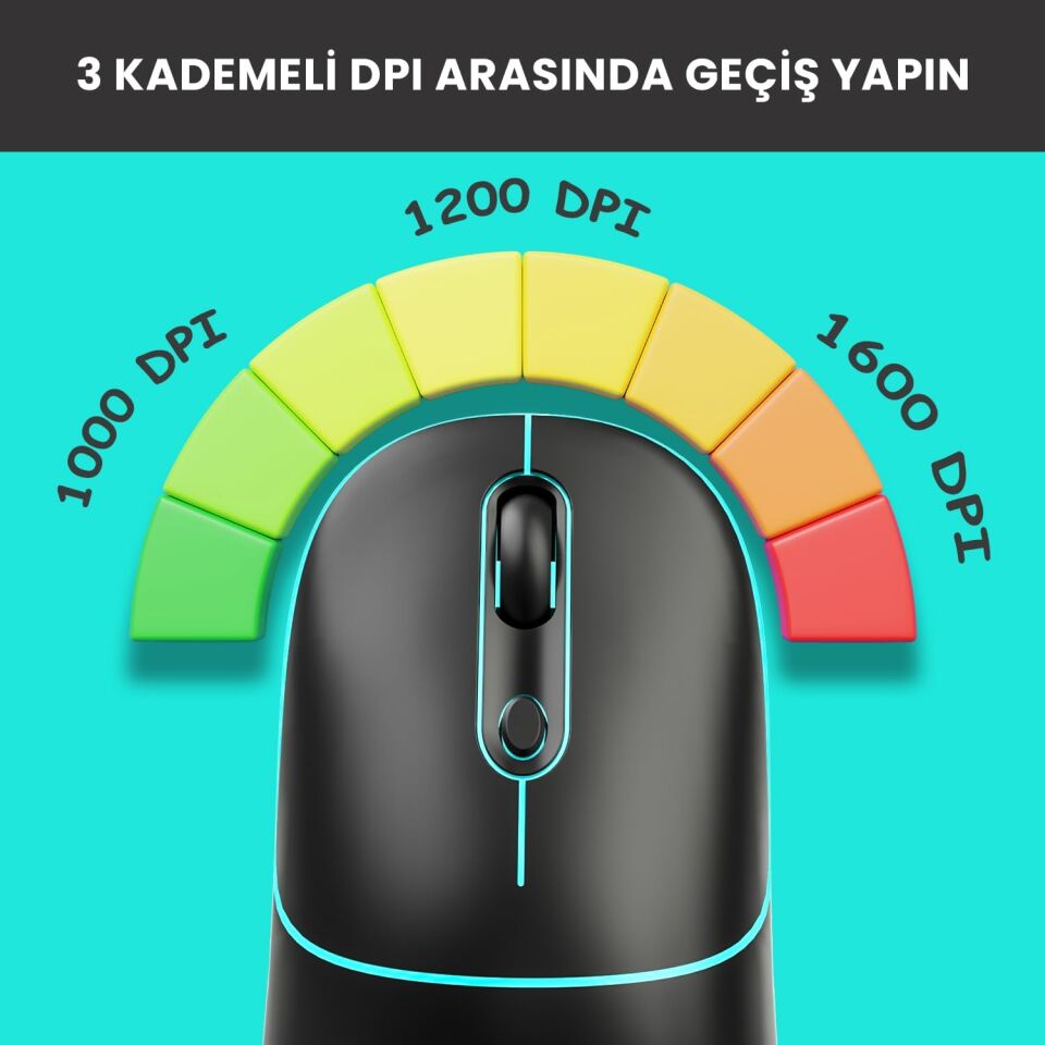 Lecoo Ws210 Siyah Usb Kablosuz Bluetooth Mouse 2.4 G