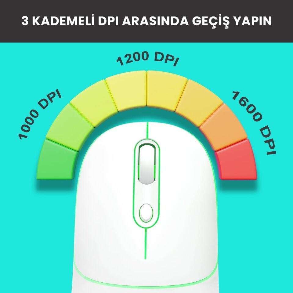 Lecoo Ws210 Beyaz Usb Kablosuz Bluetooth Mouse 2.4