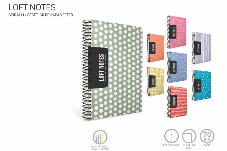 Gıpta Loft Notes Spiralli Pp Kapak Defter A4 100 Çizgili