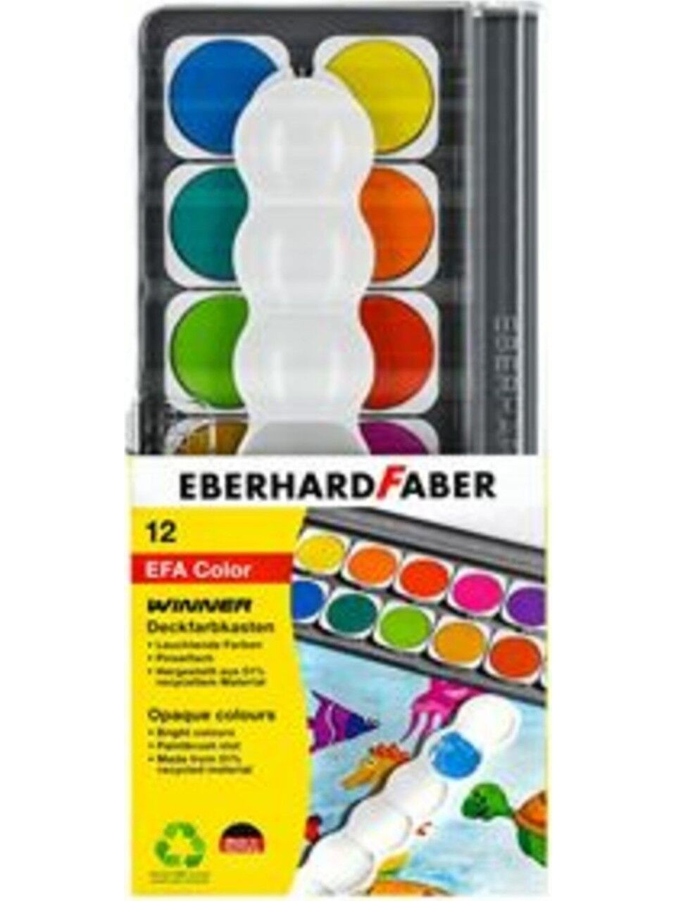 Eberhard Faber Suluboya Opak 12 Renk Plastik Kutu