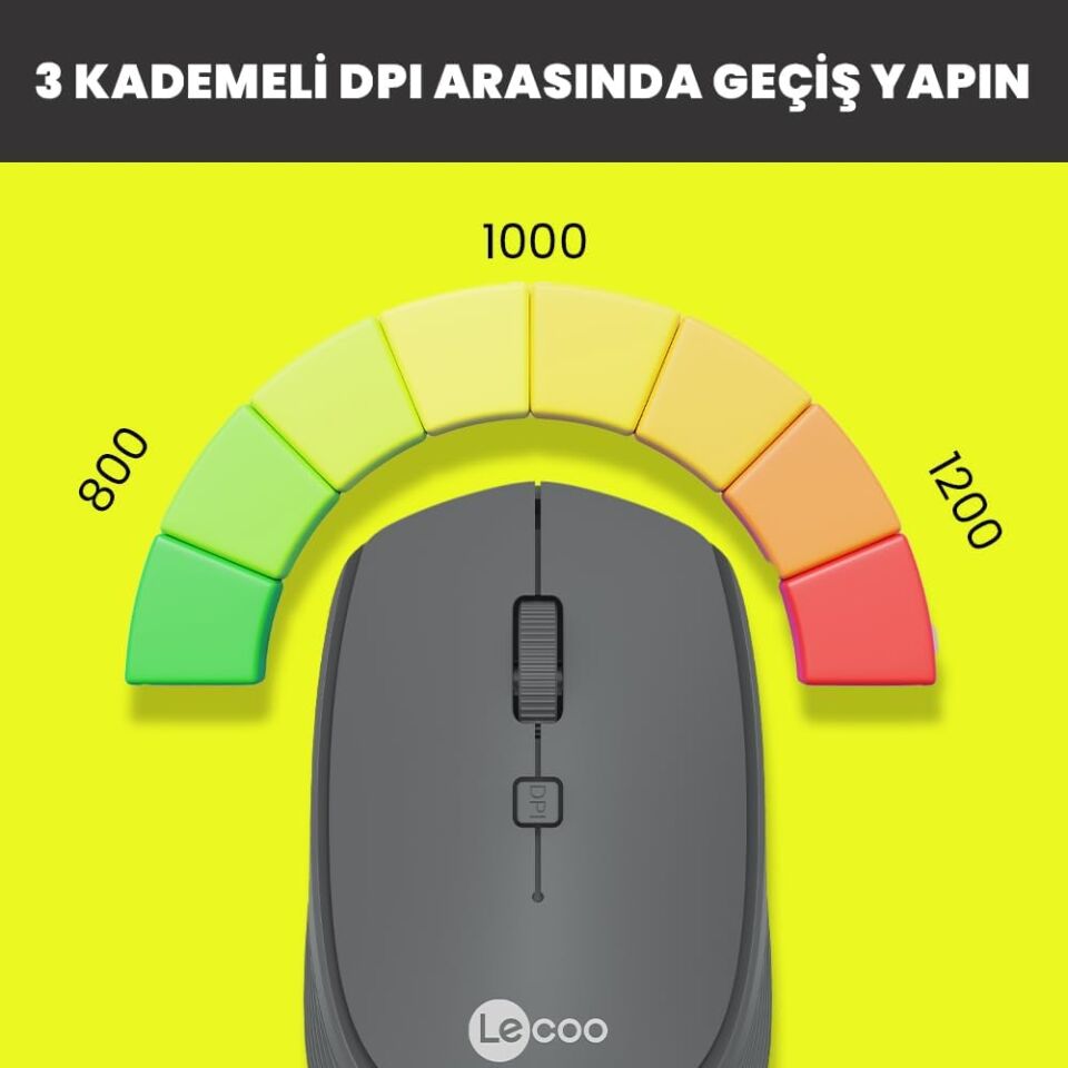 Lecoo Ws202 Gri Usb Kablosuz Mouse