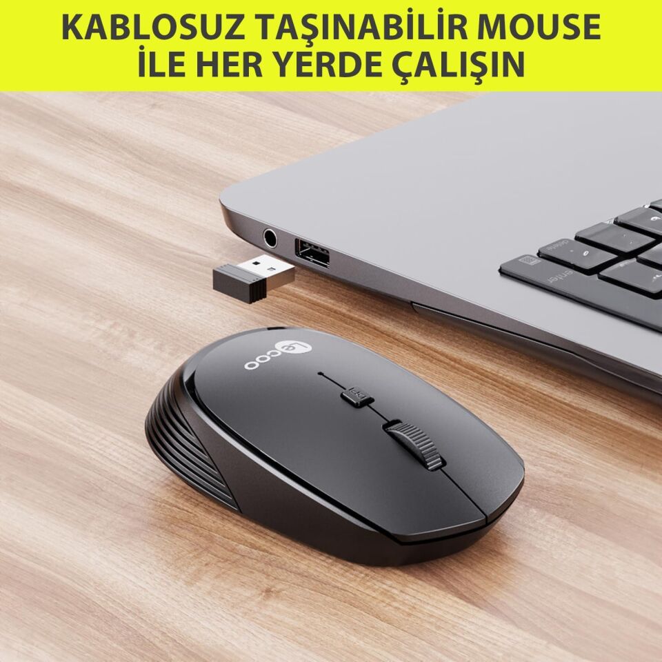 Lecoo Ws202 Gri Usb Kablosuz Mouse