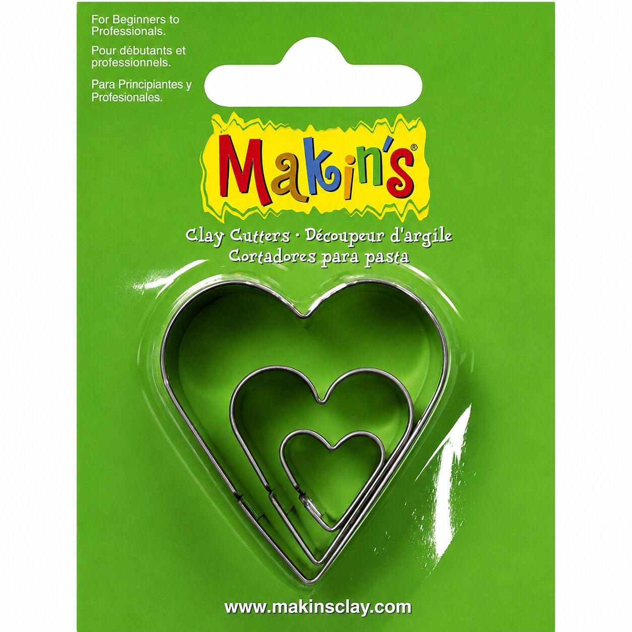 Makins Clay Kesme Kalıbı Kalp 3 Parça