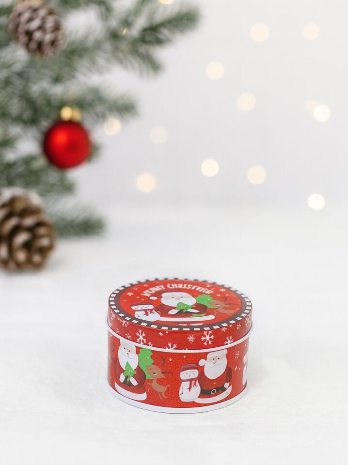 Astaş Yilbasi Desenli Yuvarlak Hediye Kutusu