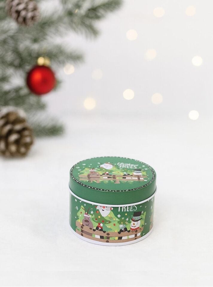 Astaş Yilbasi Desenli Yuvarlak Hediye Kutusu