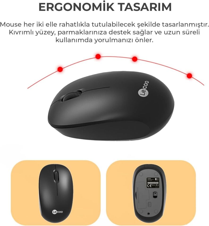 Lecoo Kb200 Siyah Kablosuz Q Klavye Mouse Set