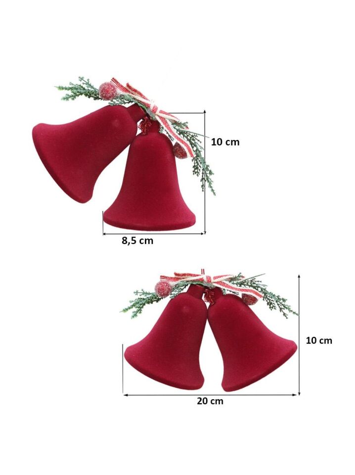 Astaş Kadife Çan Bordo 2 Li 10x20 Cm