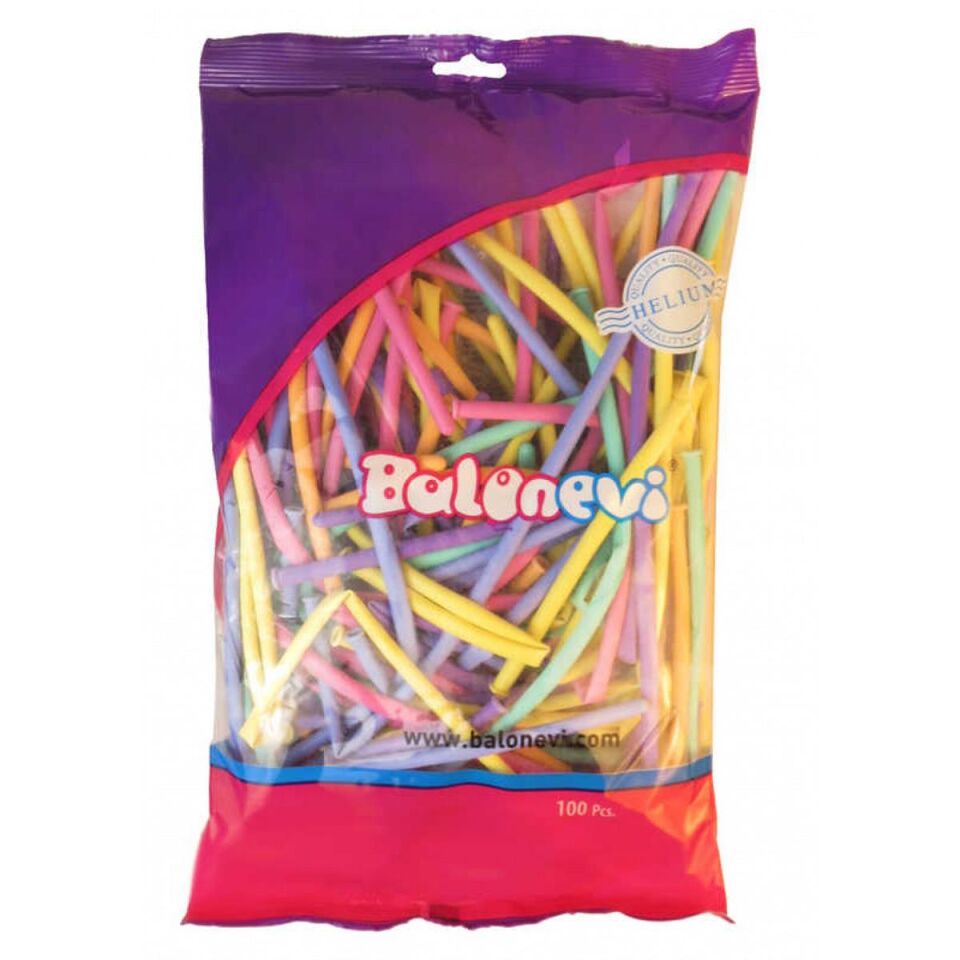 Balonevi Balon Makaron Sosis Karışık Renkli 100 Lü