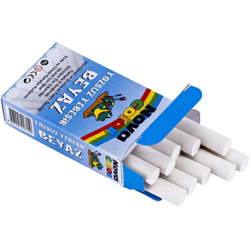 Nova Color Tebeşir 10 Lu Beyaz Tozsuz