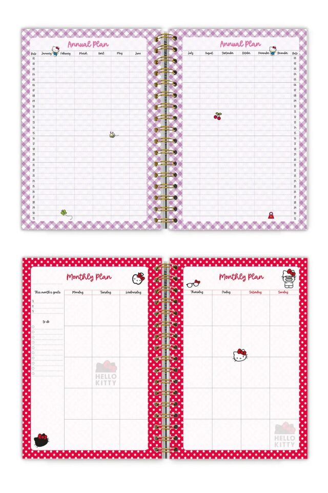 Victorias Journals Hello Kitty Gizli Spiralli Planlayıcı Journal 16,5x23,5