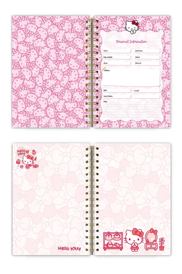 Victorias Journals Hello Kitty Gizli Spiralli Planlayıcı Journal 16,5x23,5