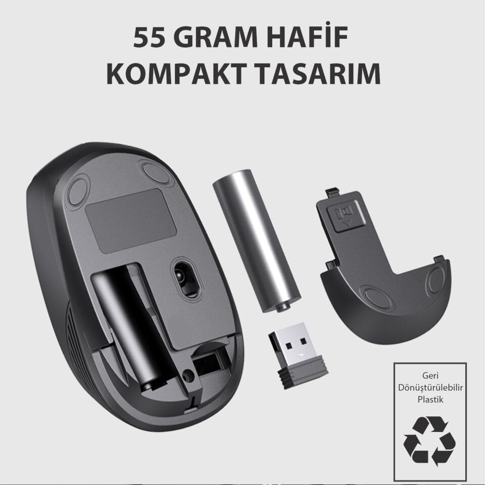 Lecoo Ws202 Siyah Usb Kablosuz Mouse