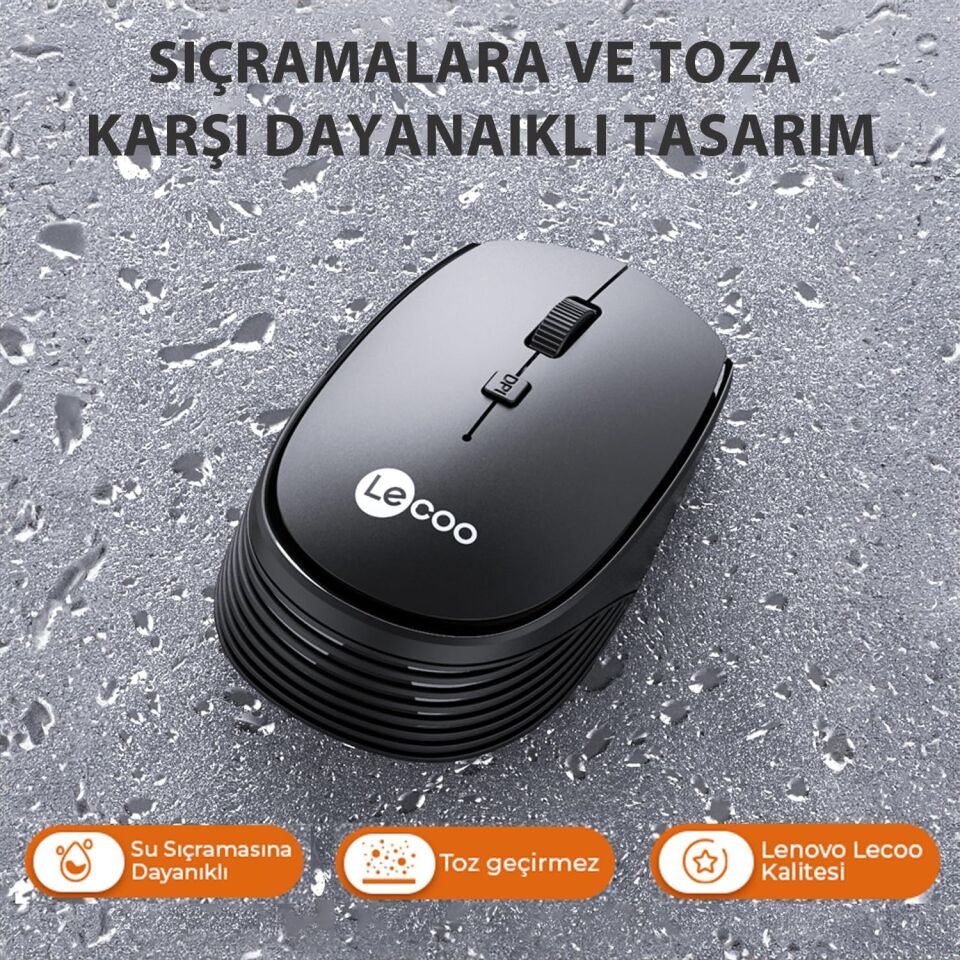 Lecoo Ws202 Siyah Usb Kablosuz Mouse
