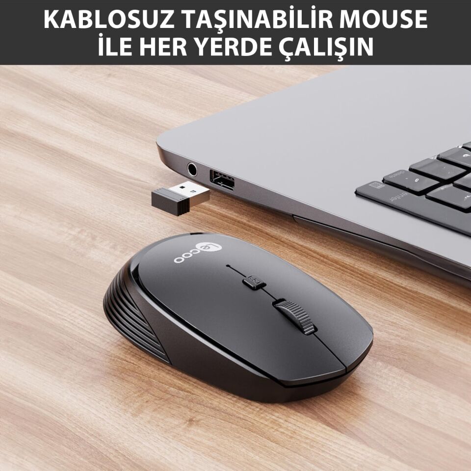 Lecoo Ws202 Siyah Usb Kablosuz Mouse