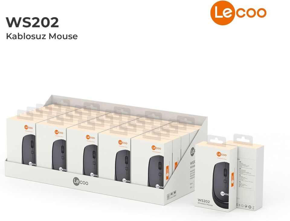 Lecoo Ws202 Siyah Usb Kablosuz Mouse